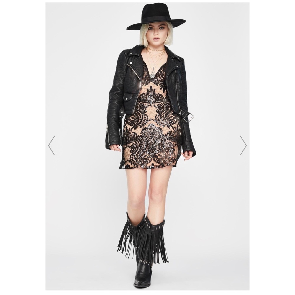 Free People Stunning Night Shimmer Mini Dress - Picture 2 of 13